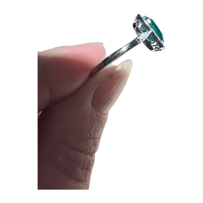 Ring Art Deco Smaragd diamanten van 1,60 ct