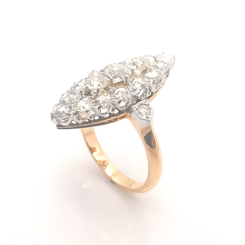 Bague 55 Bague vintage Or rose platine & Diamants 58 Facettes