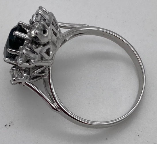 Bague 52 Bague or gris Marquise saphir & diamants 58 Facettes