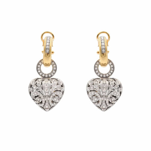 Boucles d'oreilles Boucles d'oreilles en or jaune et blanc serties de diamants (1,60 carat) 58 Facettes 17046