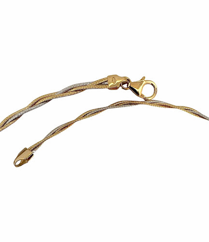 collier Collier tressé 2 ors semi rigide et flexible 58 Facettes