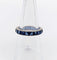 Bague 51 Alliance américaine or blanc, saphirs bleus calibrés synthétiques (circa 1950) 58 Facettes A06111
