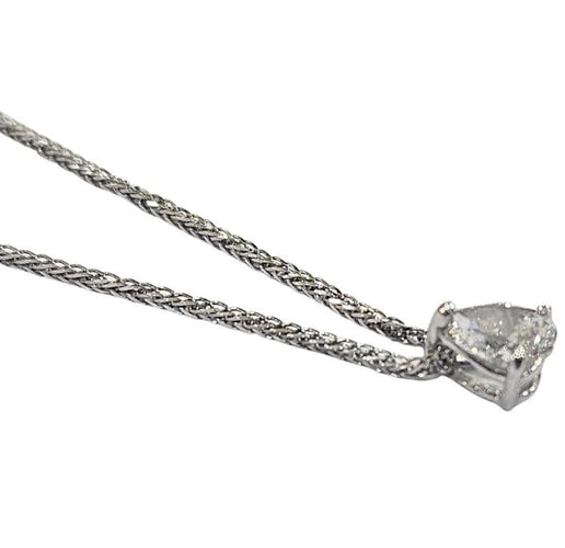 Collier Pendentif et collier diamant poire 0,75 ct en or blanc 18k 58 Facettes Q387B