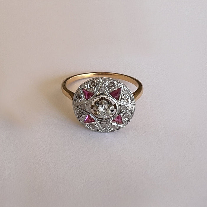 Bague Bague Or  Diamants et Rubis 58 Facettes BAF042