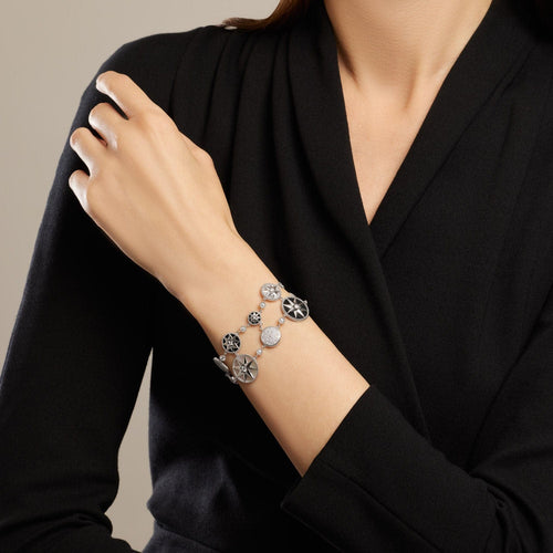 Bracelet DIOR - Bracelet Rose des Vents en or blanc, nacre, onyx et diamants 58 Facettes