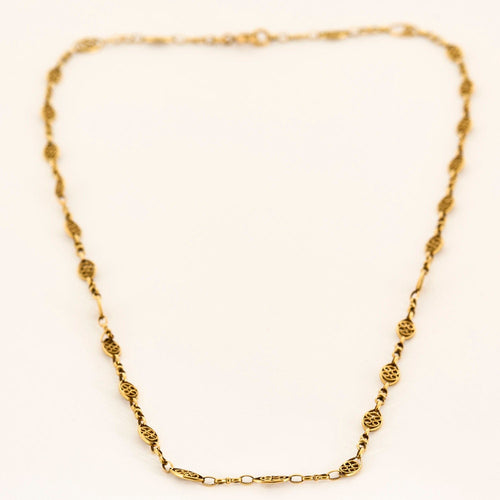 Collier Chaine vintage filigrane fine en or jaune. 58 Facettes P8L11