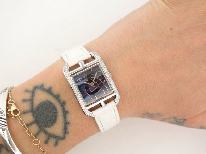 Montre montre HERMES cape cod cc1.330 diamant chaine d'ancre bracelet blanc boite 58 Facettes 267772