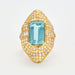 Bague 52 Bague Marquise or jaune aigue marine diamants 58 Facettes