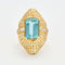 Bague 52 Bague Marquise or jaune aigue marine diamants 58 Facettes