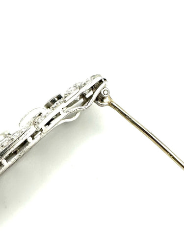 Broche Broche Art-Déco platine et diamants 58 Facettes