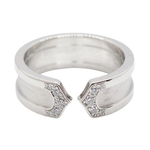 Bague 51 Cartier - Bague C2 en or blanc et diamants pavés 58 Facettes 1