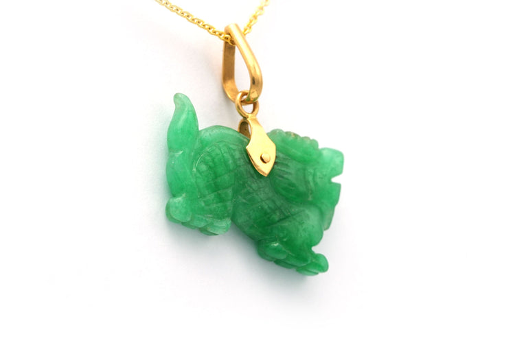 Pendentif Pendentif contemporaine en or jaune et jade 58 Facettes 13577
