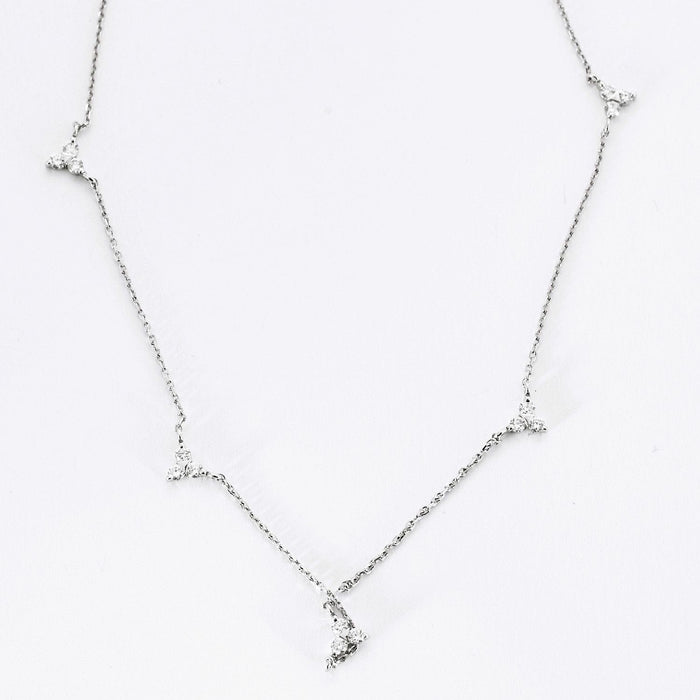 Collier Collier en or blanc et diamants en cinq motifs 58 Facettes