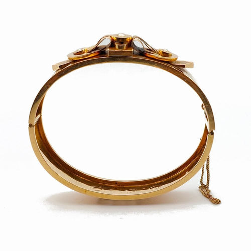 Bracelet Bracelet Napoléon III "boucle" or jaune, perles - Vers 1860-1870 58 Facettes 224