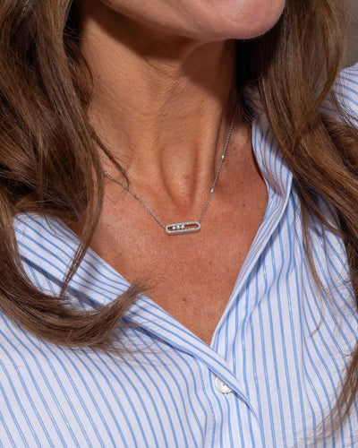 Collier Messika Collier Baby Move Pavé Or blanc Diamant 58 Facettes 4418212CN