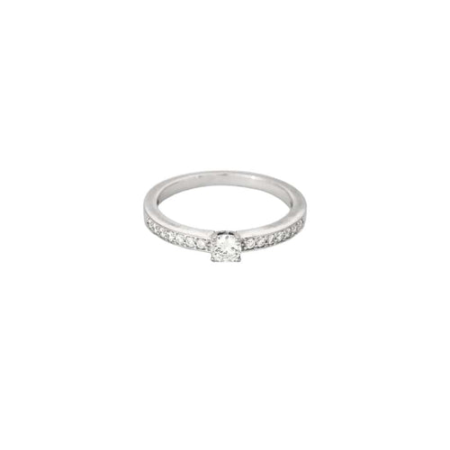 Bague 52,5 Solitaire or blanc et diamants 58 Facettes ROD3416