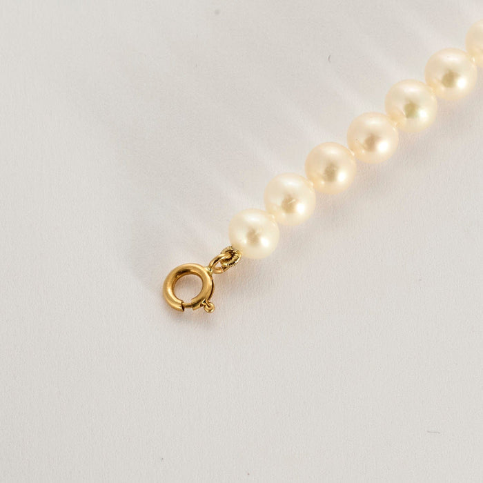 Yellow gold pearl bracelet