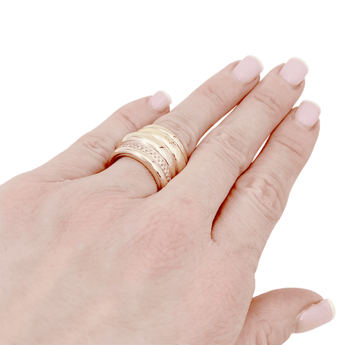 Bague 51 Bague Pomellato, "Tubolare", deux ors et diamants. 58 Facettes 34163