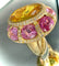 Bague 50.5 Bague or jaune sertie de saphirs jaunes et roses 58 Facettes