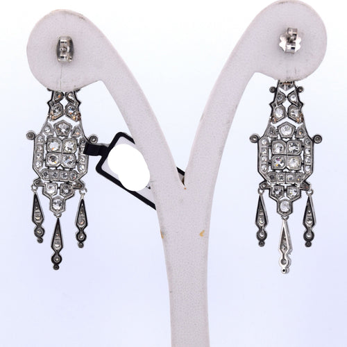 Boucles d'oreilles Boucles d'oreilles Art Déco en platine avec diamants 58 Facettes