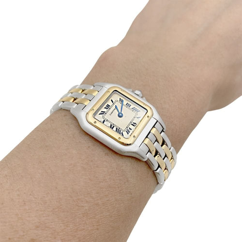 Montre Montre Cartier, "Panthère", or jaune, acier. 58 Facettes 34931