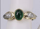 Bague Bague cabochon émeraudes et diamants en or jaune 58 Facettes BA-16