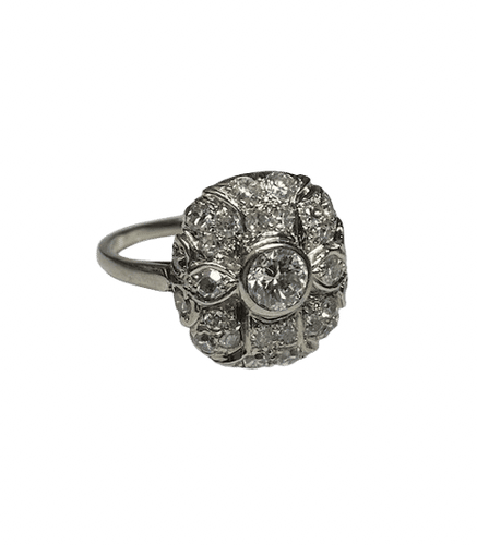 Bague 54 Bague platine et diamants dont env 0,30ct 58 Facettes 240214