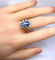 Bague 58 Bague marguerite or blanc, saphir et 10 diamants 58 Facettes AB502