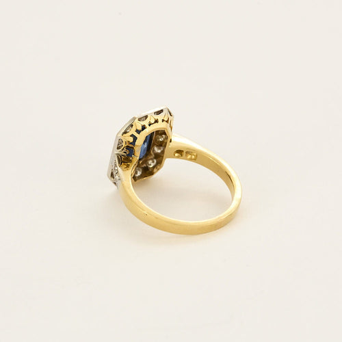 Bague 53 Bague en or jaune, or blanc, saphir et diamants 58 Facettes COG0719