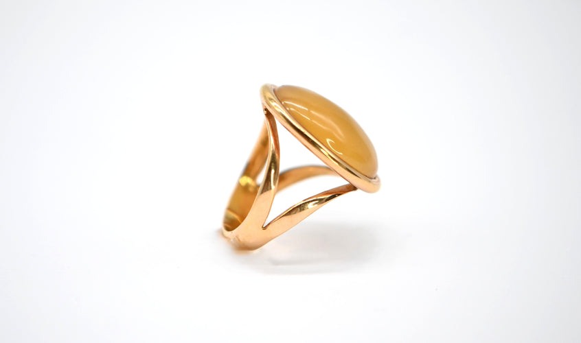 Bague 54 Bague en or jaune avec citrine double face et quartz fumé 58 Facettes 328126/K0U8JH3