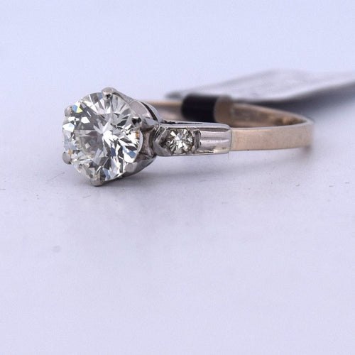 Bague 54 Bague ancienne en platine avec diamants 58 Facettes