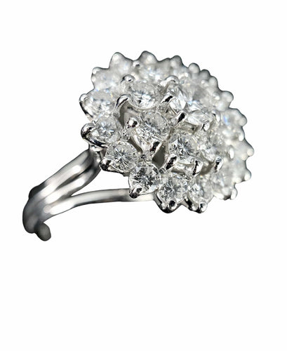 Bague 60 Bague fleur or blanc et diamants 58 Facettes