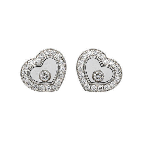 Boucles d'oreilles Chopard Boucles d'oreilles Happy diamonds Or blanc Diamant 58 Facettes 4173784RV