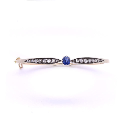 Bracelet Bracelet 19ème « nœud » saphir, diamants, or et argent 58 Facettes 150