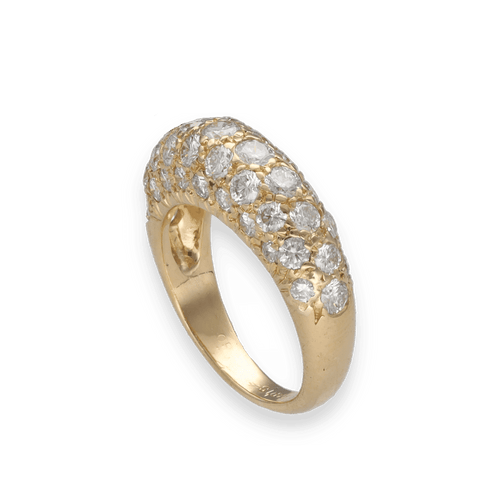 Bague 46 Bague jonc petit doigt en or jaune 18K avec 1,80 ct de diamants H-VS – Taille 46 58 Facettes