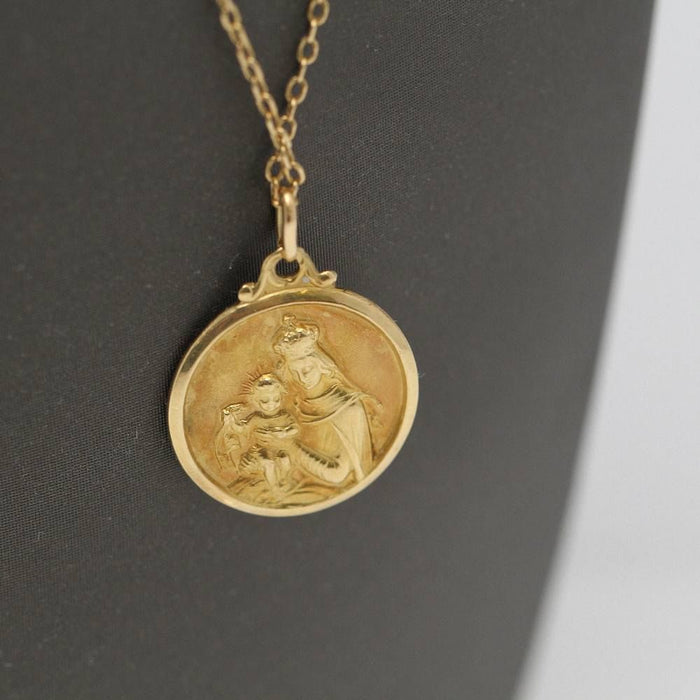 18k gouden scapulier-medailleketting met scapulier-medaille