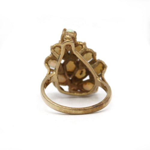 Bague 54 Bague - Or jaune & Opales 58 Facettes 250029SP