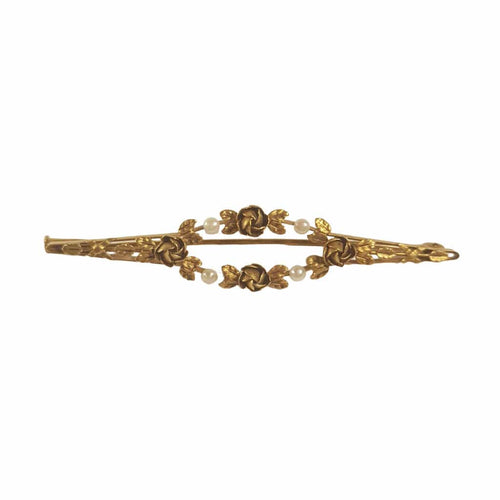 Broche Broche ancienne or jaune et perles fines 58 Facettes