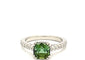 Bague 53 Bague Or Blanc 18 Carats Tourmaline Taille Coussin et Diamants 58 Facettes