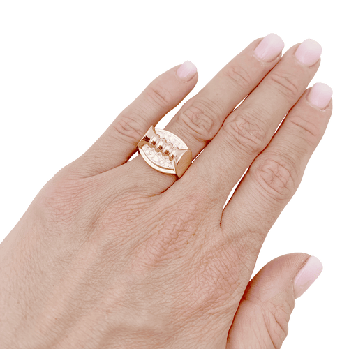 Bague 53 Bague vintage or rose, or blanc, diamants. 58 Facettes 34563