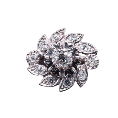Bague 57 Bague marguerite Or blanc Diamants 58 Facettes 3907