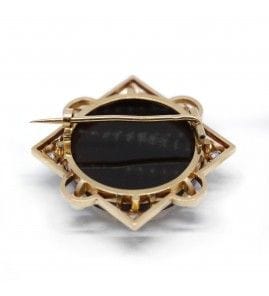 Broche Broche Camée - Or jaune, diamants et perles 58 Facettes 200048R
