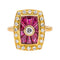 Bague 54 Bague Or jaune Diamant, Rubis 58 Facettes 4745020CN
