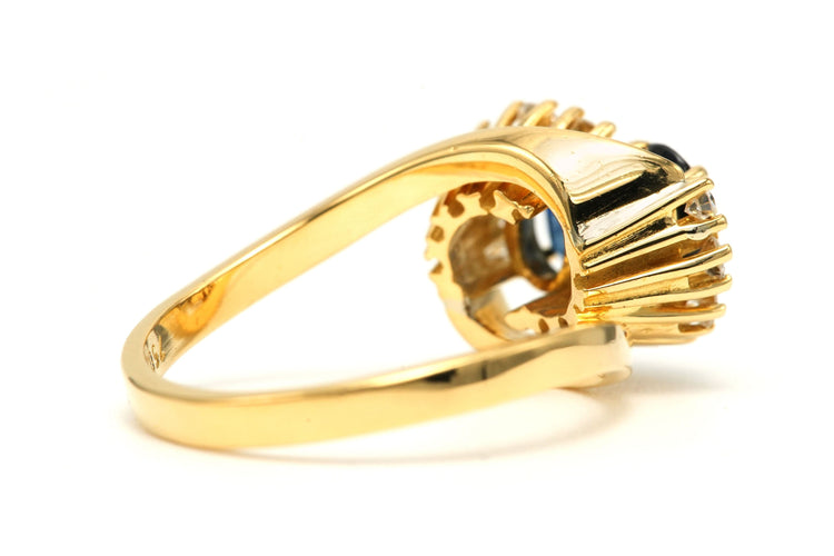 Bague 53 Bague contemporaine or jaune, saphirs et diamants 58 Facettes 22739