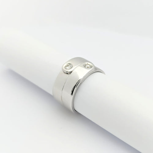 Bague 53 Bague Dinh Van or blanc et diamants 58 Facettes 29043