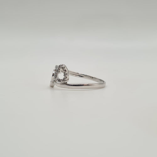 Bague 54 Bague toi & moi cœurs or blanc 18 carats sertie de diamants 58 Facettes