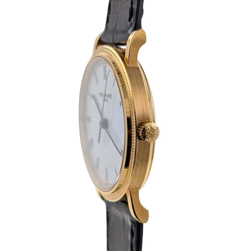 Montre Patek Philippe - Montre Calatrava Date 3802 FULL SET Automatic Gold Caliber 315 Geneva Seal Clous de Paris 3802/200J-001 + Box + Papers 58 Facettes