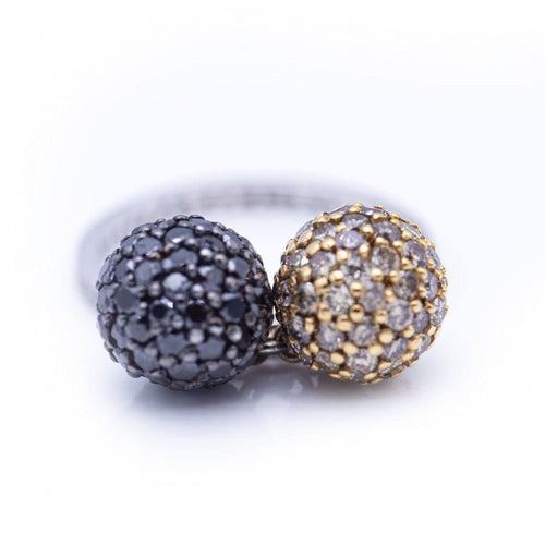 Bague 54 Bague bicolore avec diamants 58 Facettes N102876LF