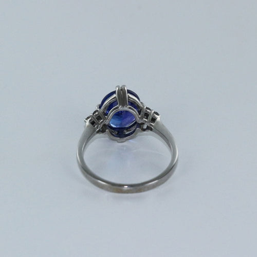 Bague Bague fine Or blanc Tanzanite Diamants 58 Facettes