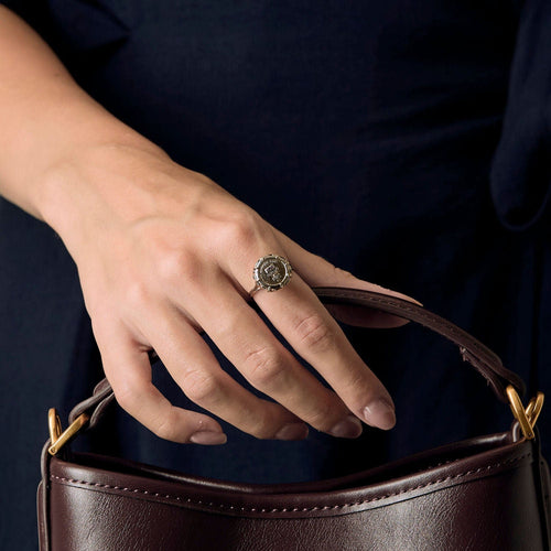 Augis - Ring Zegelring in witgoud 